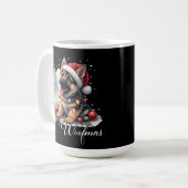 Prettig Kerstfeest Duitse Herdershond Koffiemok (Voorkant links)