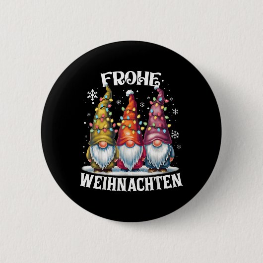 Prettig kerstfeest Duitse kabouter Kerstmis Ronde Button 5,7 Cm (Voorkant)