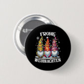 Prettig kerstfeest Duitse kabouter Kerstmis Ronde Button 5,7 Cm (Voorkant /achterkant)