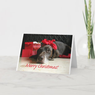 Prettig kerstfeest Duitse staande hond Feestdagen Kaart