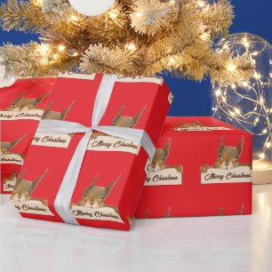 Prettig kerstfeest eekhoorn cadeaupapier