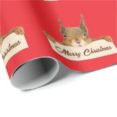 Prettig kerstfeest eekhoorn cadeaupapier (Rol Hoek)