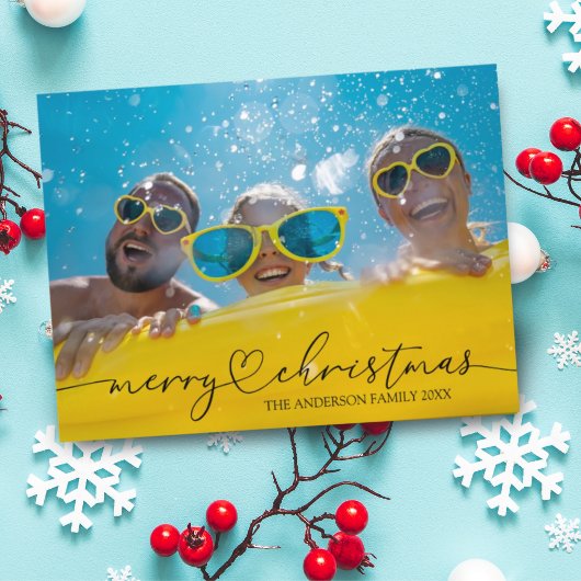 Prettig kerstfeest één foto briefkaart
