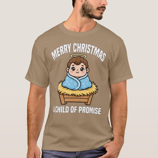 PRETTIG KERSTFEEST EEN KIND VAN BELOFTE Ba grappig T-shirt (Voorkant)