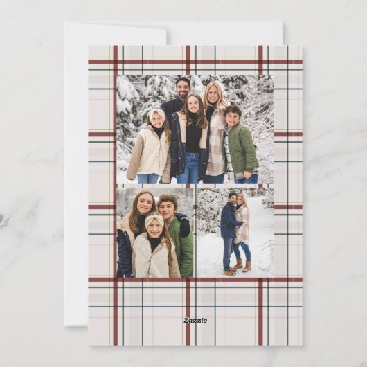 Prettig kerstfeest eenvoudig elegant neutraal foto feestdagenkaart (Achterkant)