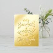 Prettig Kerstfeest, Eenvoudig Folie Feestdagen Briefkaart (Staand Voorkant)