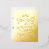 Prettig Kerstfeest, Eenvoudig Folie Feestdagen Briefkaart (Voorkant / Achterkant)