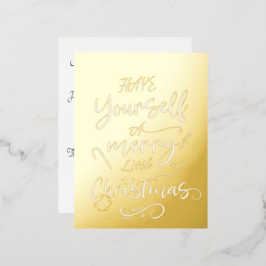 Prettig Kerstfeest, Eenvoudig Folie Feestdagen Briefkaart (Voorkant / Achterkant)