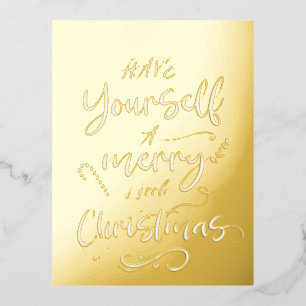 Prettig Kerstfeest, Eenvoudig Folie Feestdagen Briefkaart