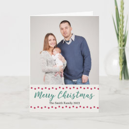 Prettig kerstfeest Eenvoudig Rood en Groen Eigen F Feestdagen Kaart