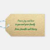 Prettig Kerstfeest Eenvoudig Schoon Rood Groen Gou Cadeaulabel (Achterkant Horizontaal)