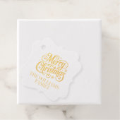 Prettig kerstfeest eenvoudig script retouradres  bedankjes labels (Met doos)