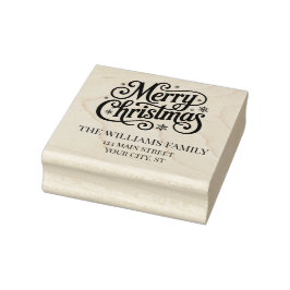 Prettig kerstfeest eenvoudig script retouradres  rubberstempel