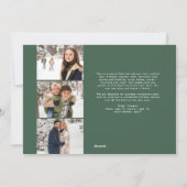 Prettig kerstfeest eenvoudig script vier foto groe feestdagenkaart (Achterkant)