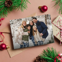 Prettig kerstfeest eenvoudig script vier foto groe