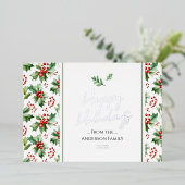 Prettig kerstfeest, eenvoudige Kerstmis bes Folie Feestdagenkaart (Staand Voorkant)