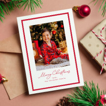 Prettig kerstfeest eenvoudige rode golvende kader