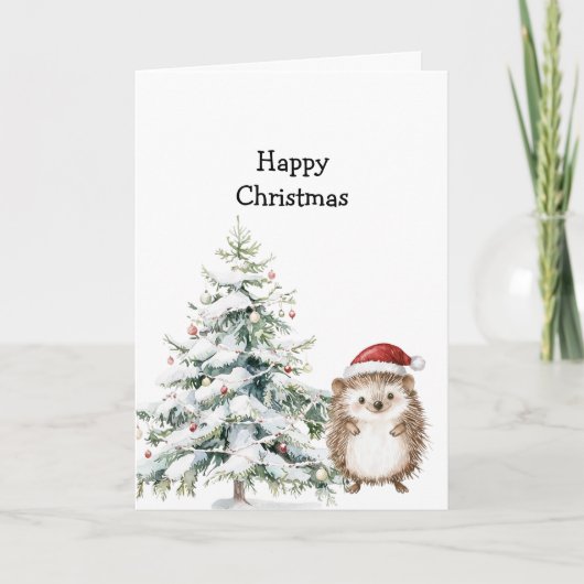 Prettig kerstfeest egel kaart (Voorkant)