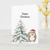 Prettig kerstfeest egel kaart (Gele Bloem)