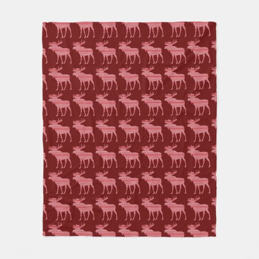 PRETTIG KERSTFEEST ELAND  FLEECE DEKEN (Voorkant)