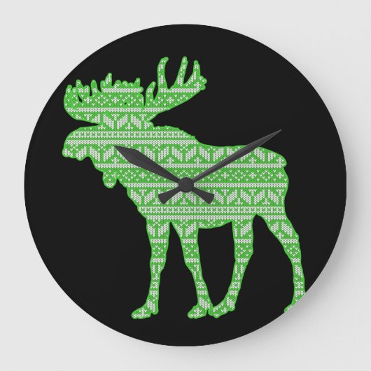 PRETTIG KERSTFEEST ELAND GROENE HERT GROTE KLOK (Voorkant)