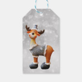 Prettig kerstfeest eland met een hoed      cadeaulabel (Achterkant)