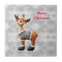 Prettig kerstfeest eland met een hoed op