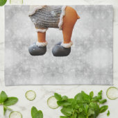 Prettig kerstfeest eland met een hoed theedoek (Gevouwen)