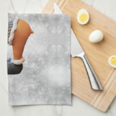 Prettig kerstfeest eland met een hoed theedoek (Quarter Fold)