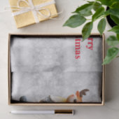 Prettig kerstfeest eland met een hoed tissuepapier (Geschenk)