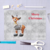 Prettig kerstfeest eland met een hoed tissuepapier (Craft)