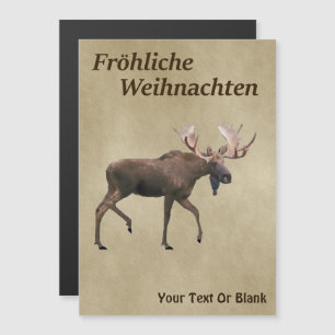 Prettig kerstfeest - Eland op oud papier