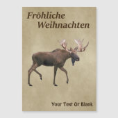 Prettig kerstfeest - Eland op oud papier (Voorkant)