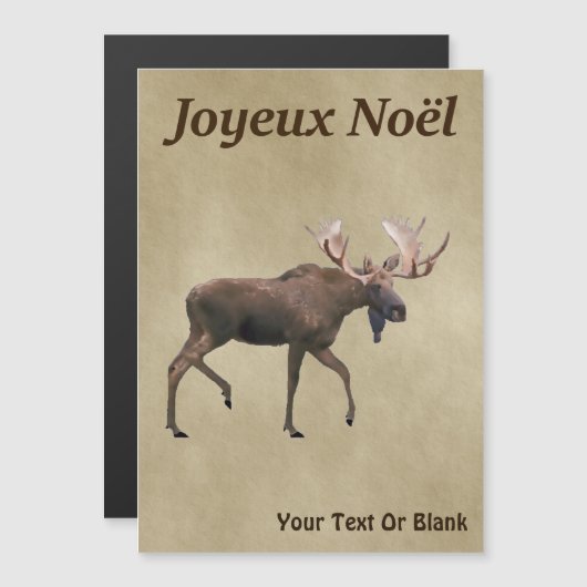 Prettig Kerstfeest - Eland op oud papier (Voorkant / Achterkant)