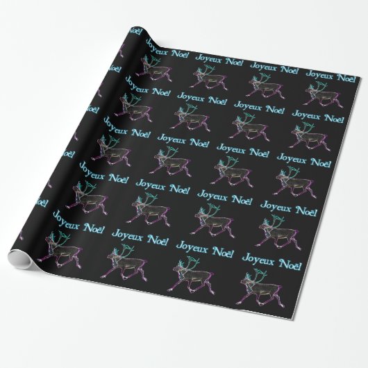 Prettig Kerstfeest - Electric Caribou Cadeaupapier (Uitgerold)