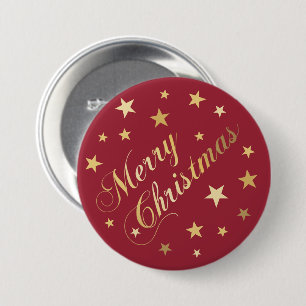 Prettig kerstfeest Elegant goud Schrift Festive st Ronde Button 7,6 Cm