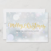 Prettig Kerstfeest Elegant Goud Schrift Zakelijk Feestdagenkaart (Voorkant)