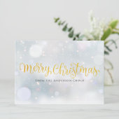Prettig Kerstfeest Elegant Goud Schrift Zakelijk Feestdagenkaart (Staand voorkant)