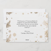 Prettig kerstfeest elegant modern 1 gezinsfoto cut feestdagenkaart (Achterkant)