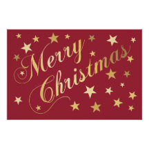 Prettig kerstfeest Elegant Schrift Goud Sterren Ro