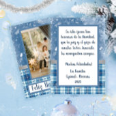 Prettig Kerstfeest Elegante Blauwe Platte Kerstkaa Feestdagenkaart