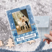 Prettig Kerstfeest Elegante Blauwe Platte Kerstkaa Feestdagenkaart