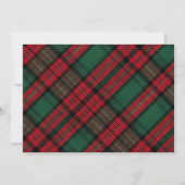 Prettig kerstfeest Elegante groene rode ruit foto Feestdagenkaart (Achterkant)