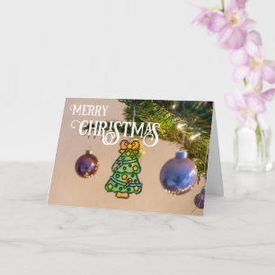 Prettig kerstfeest elegante kerstbal len kaart