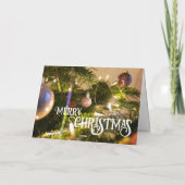 Prettig kerstfeest elegante kerstboom ballen kaart (Achterkant)