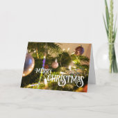 Prettig kerstfeest elegante kerstboom ballen kaart (Voorkant)
