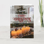 Prettig kerstfeest elegante kerstboomkrans kaart (Voorkant)