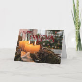 Prettig kerstfeest elegante kerstkrans kaarsen kaart (Achterkant)