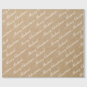 Prettig kerstfeest Elegante script tekst Kraft sti Cadeaupapier (Vlak)