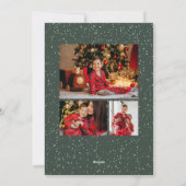 Prettig kerstfeest elegante vier foto sneeuw frame feestdagenkaart (Achterkant)